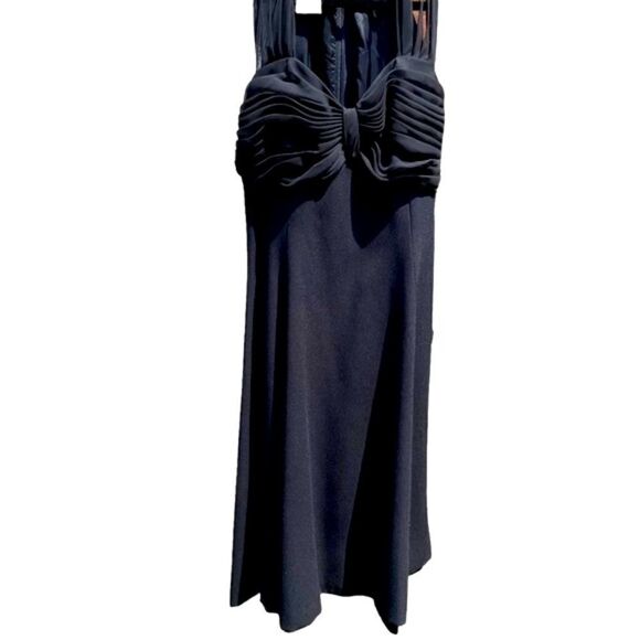 Morton Myles For The Warrens Dress Midi Black Silk Cocktail Vintage Women 4 - Picture 2 of 9